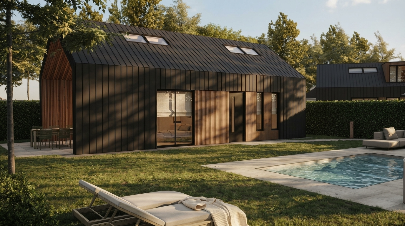 Kadervilla met moderne zinken gevel op Villaparc Haaksbergen