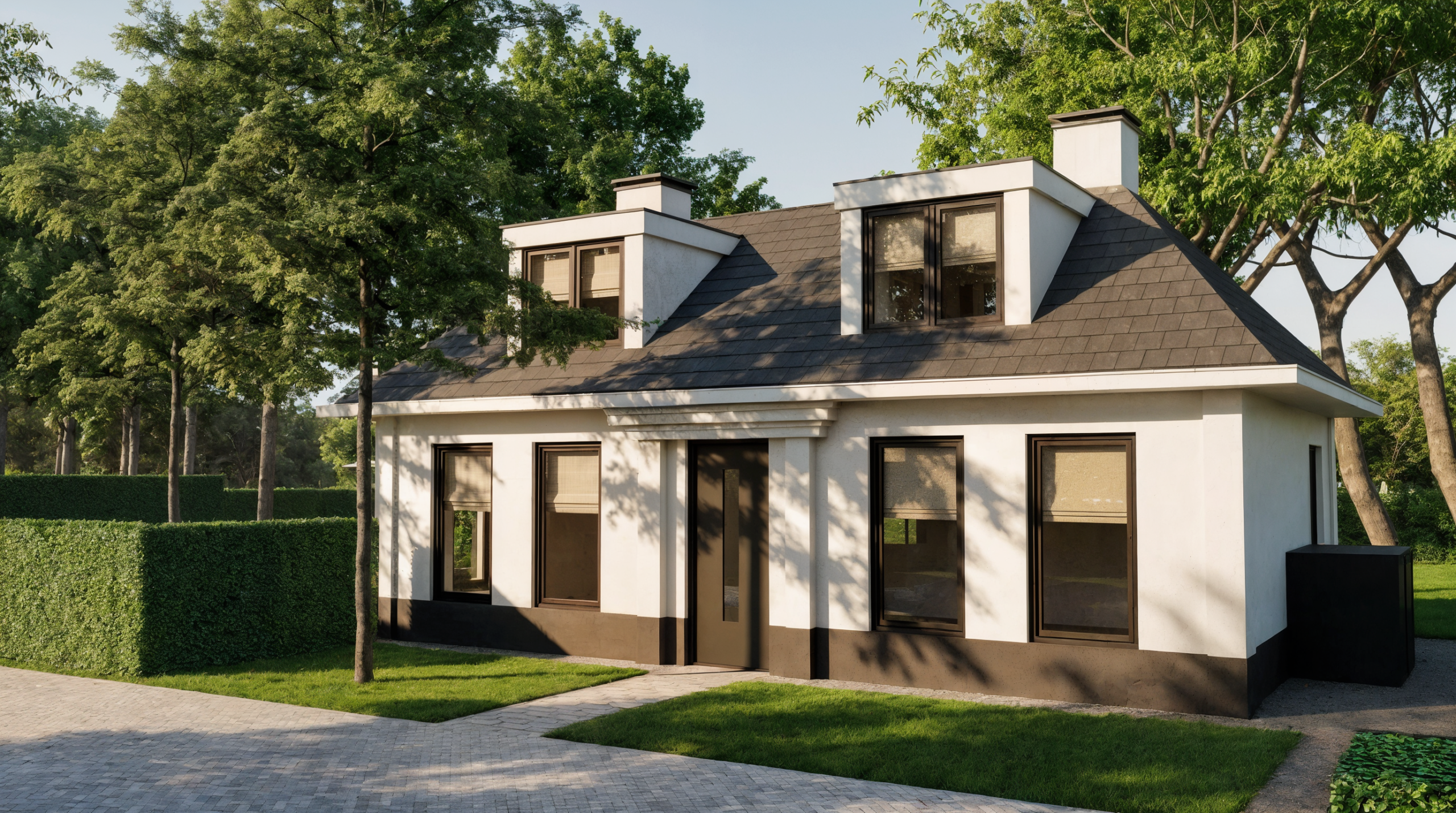 Notarisvilla met statige witte gevel op Villaparc Haaksbergen
